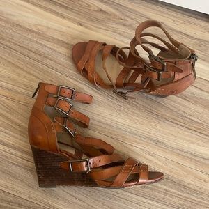 Frye Strappy wedge heel sandals size 6.5